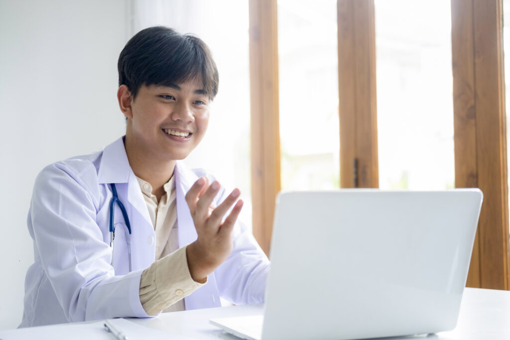 Remote Medical Office 1 doctor online communication network with patient 2023 11 27 05 31 41 utc