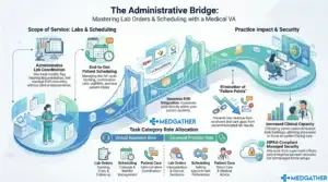 Virtual medical assistant managing lab order tracking and patient scheduling on EHR